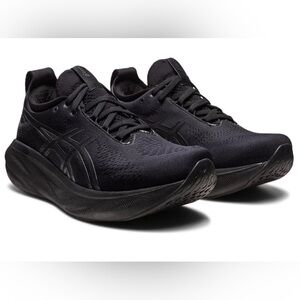 Women’s ASICS GEL-NIMBUS 25, size 8.5, Black on Black